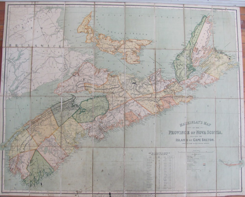 Image for MacKinlay's Map of the Province of Nova Scotia, Including the Island of Cape Breton. Compiled From Actual & recent Surveys