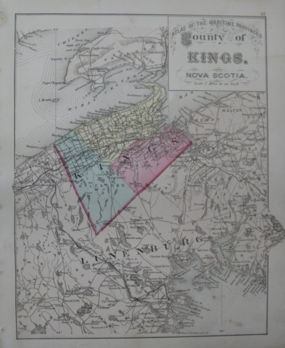 Image for Map: County of Kings, Nova Scotia.  16 x 13 [Plate 57] Single sheet with some topographic detail
