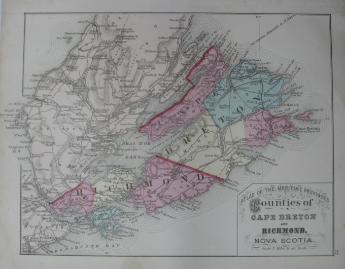 Image for Map: Counties of Cape Breton and Richmond, Nova Scotia.  16 x 13 [Plate 77] Single sheet with some topographic detail