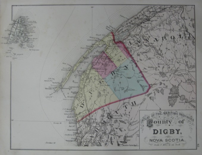 Image for Map: County of Digby, Nova Scotia.  16 x 13 [Plate 65] Single sheet with some topographic detail