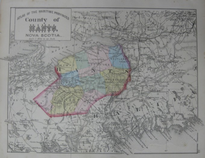 Image for Map: County of Hants, Nova Scotia.  16 x 13 [Plate 55] Single sheet with some topographic detail