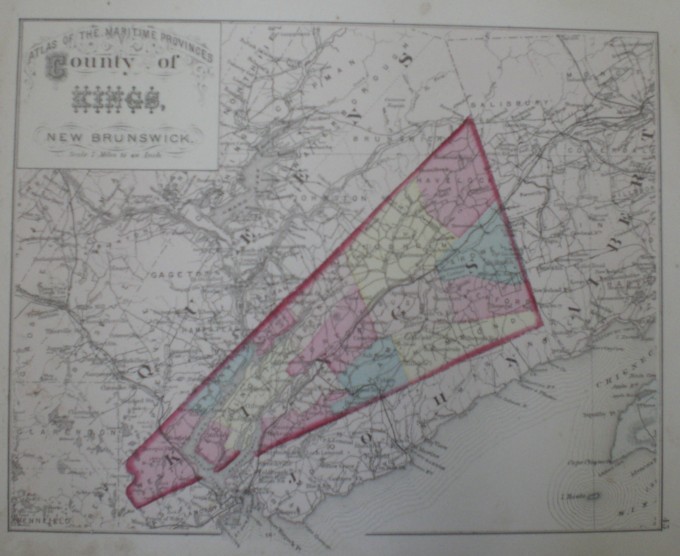 Image for Map: County of Kings, New Brunswick.  16 x 13 [Plate #45] Single sheet with some topographic detail