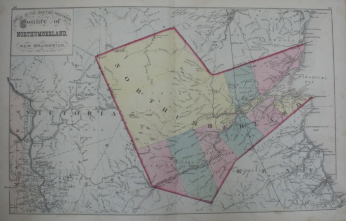 Image for Map: County of Northumberland, New Brunswick.  24 x 16 [Plate #38 &39] Double sheet with some topographic detail