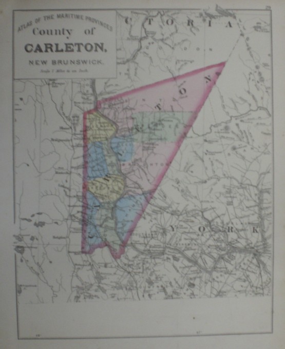 Image for Map: County of Carlton, New Brunswick.  16 x 13 [Plate 29] Single with some topographic detail