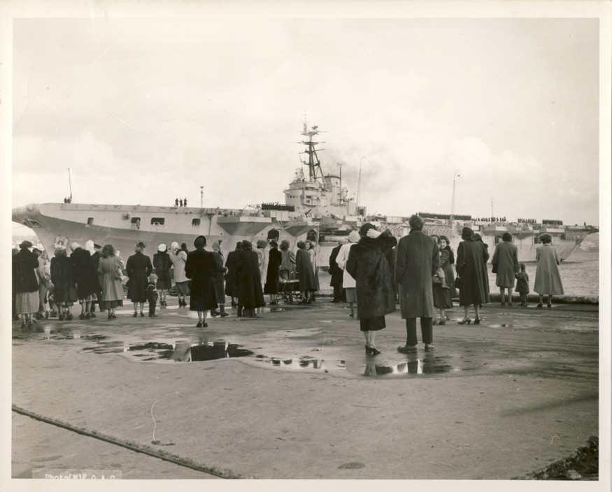 Image for RCN Photograph of HMCS Magnificent coming into Halifax Harbour (1950)