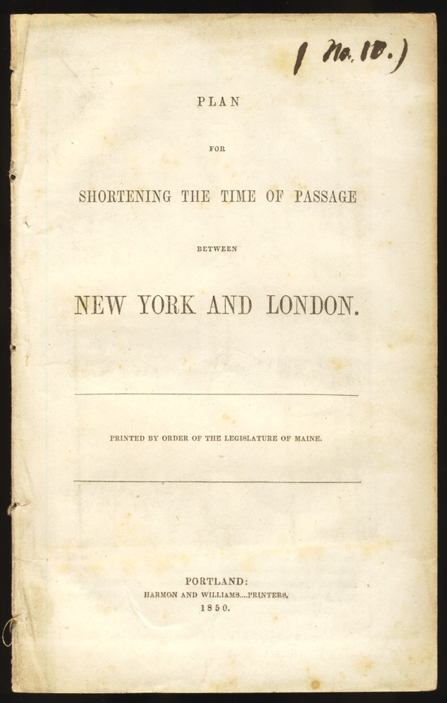 Image for Plan for Shortening the Time of Passage Between New York and London.