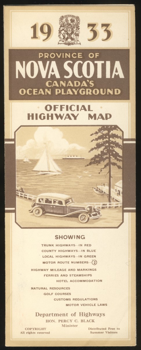 Image for Province of Nova Scotia Canada's Ocean Playground Official Highway Map 1933