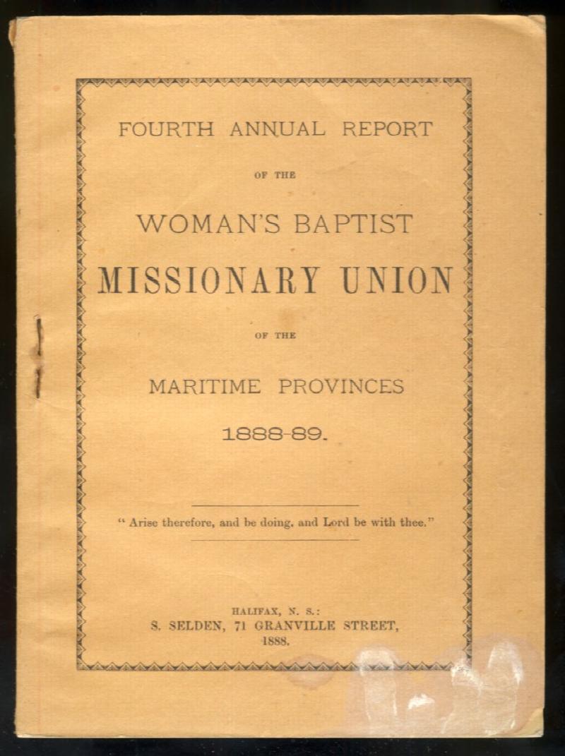 Image for Fourth Annual Report of the Woman's Baptist Missionary Union of the Provinces 1888-89